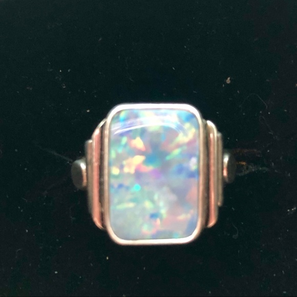 Fashion Jewelry Jewelry - Large Boulder Opal & Sterling Ring
